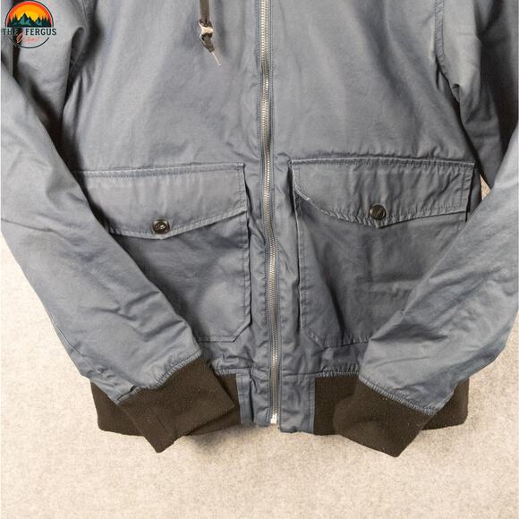 Empyre Y2K Bomber Jacket Blue Cotton Canvas Long Sleeve Hooded Full-Zip Men's S - Picture 5 of 15